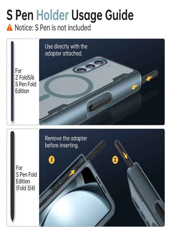 موبوسي جراب MOBOSI لهاتف سامسونج جالاكسي زد فولد 4، متوافق مع MagSafe، مزود بحماية مدمجة للمفصلات وواقي للشاشة، جراب مغناطيسي متين ونحيف يغطي كامل هيكل الهاتف، مزود بحامل قلم S Pen، لون أخضر - Image 2