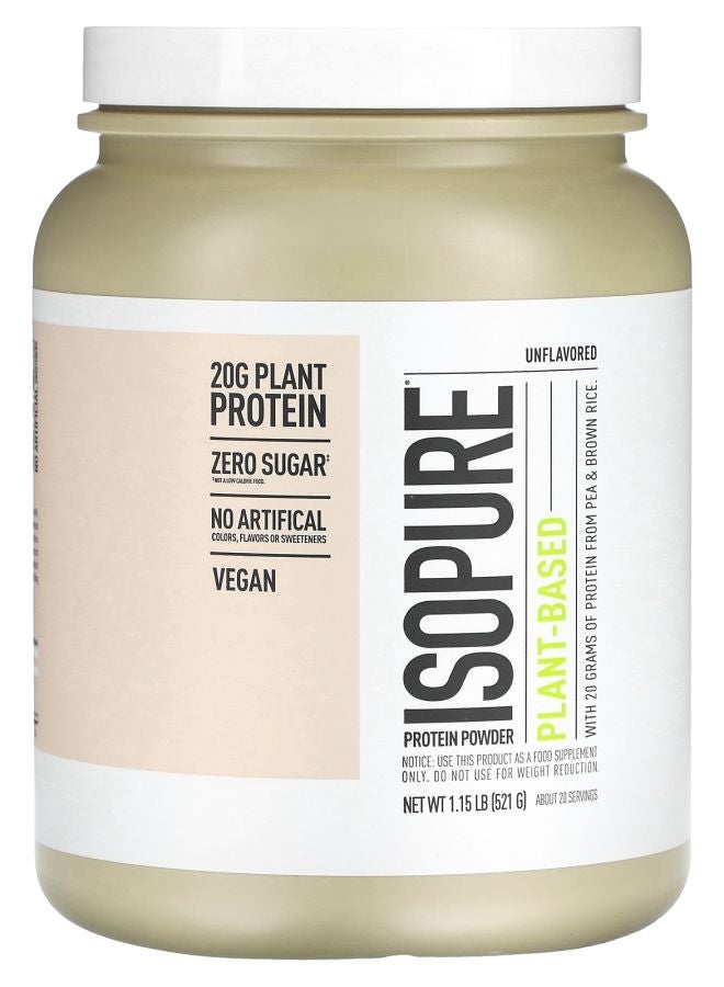 Isopure مسحوق بروتين نباتي بدون نكهة 1.15 رطل (521 جرام) - Image 1