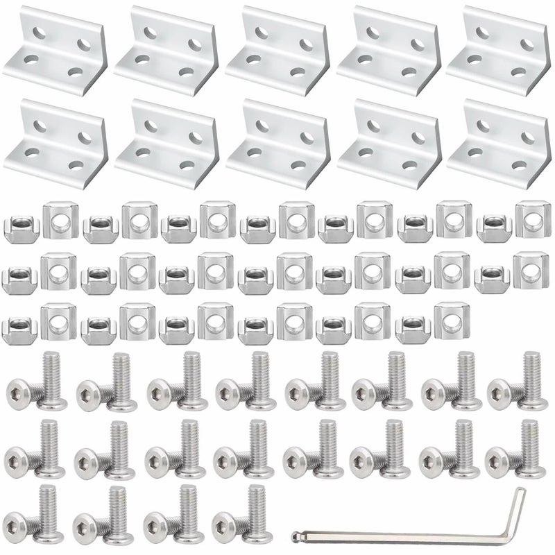 IXGNIJ 10Set 2040 Corner Bracket Connector for 2040 Aluminum Extrusion Accessories Silver3625 10Set - Image 2