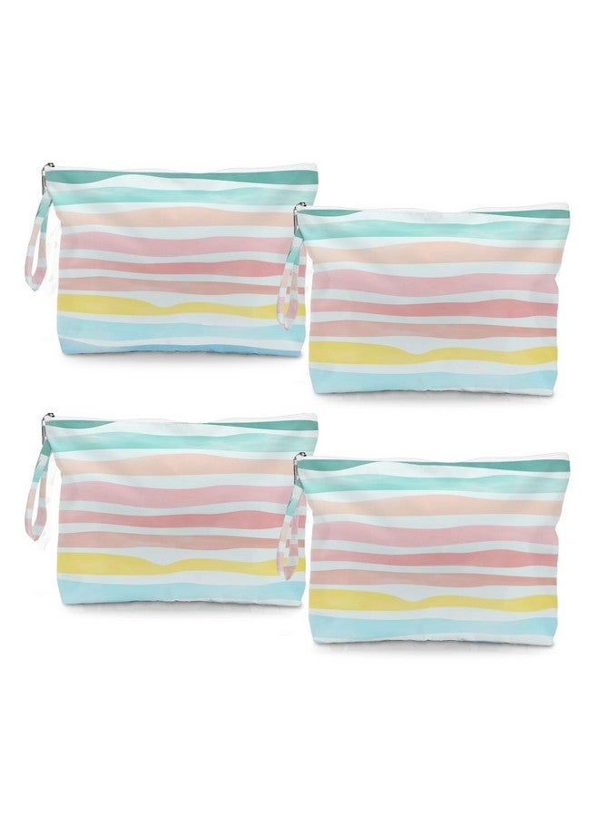 Fokongna فوكوانغنا 4 قطع حقائب شاطئية قوس قزح رطبة وجافة لملابس السباحة وحقائب مستلزمات الحمام الأساسية للسفر للنساء، سفر الشاطئ وصالة الألعاب الرياضية لملابس السباحة وحقائب الحفاضات المتسخة هدايا - Image 1