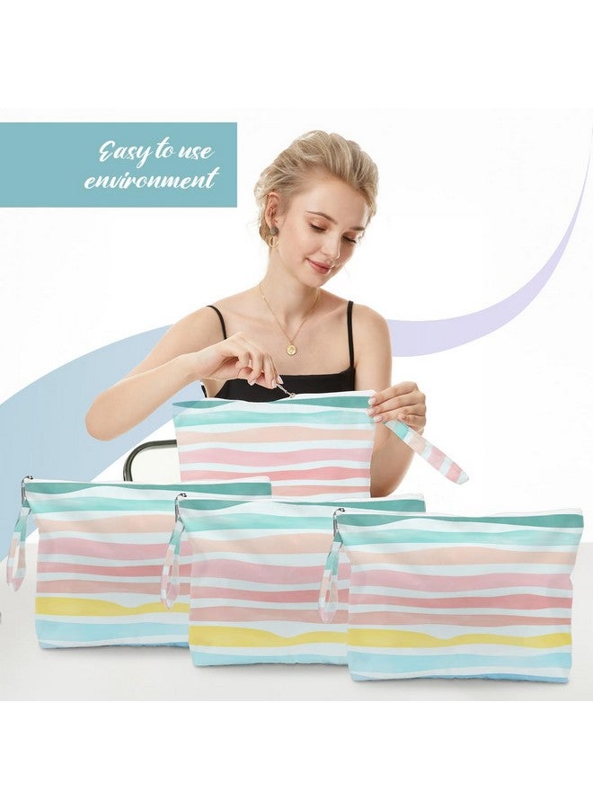 Fokongna فوكوانغنا 4 قطع حقائب شاطئية قوس قزح رطبة وجافة لملابس السباحة وحقائب مستلزمات الحمام الأساسية للسفر للنساء، سفر الشاطئ وصالة الألعاب الرياضية لملابس السباحة وحقائب الحفاضات المتسخة هدايا - Image 3