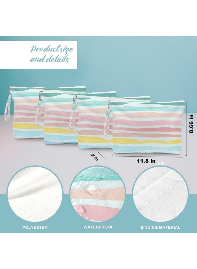 Fokongna فوكوانغنا 4 قطع حقائب شاطئية قوس قزح رطبة وجافة لملابس السباحة وحقائب مستلزمات الحمام الأساسية للسفر للنساء، سفر الشاطئ وصالة الألعاب الرياضية لملابس السباحة وحقائب الحفاضات المتسخة هدايا - Image 2