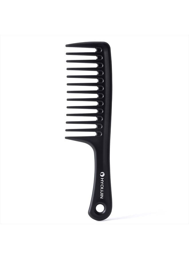 Hyoujin - Black Large Wide Tooth Comb Detangler Detangling Hair Brush,Paddle Hair Comb,Care Handgrip Comb-Best Styling Comb for Curly,Wet,Long Hair - Image 1