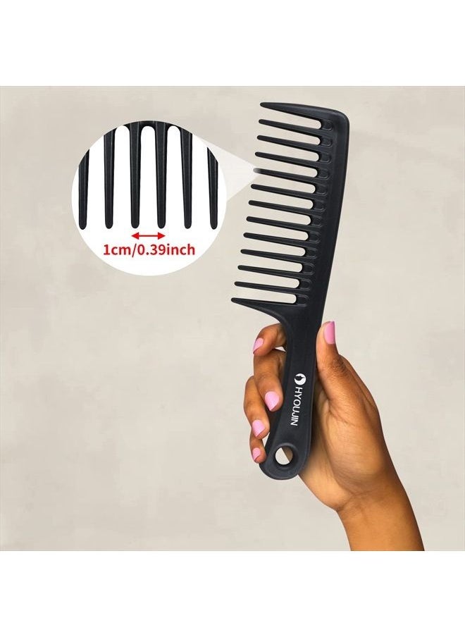 Hyoujin - Black Large Wide Tooth Comb Detangler Detangling Hair Brush,Paddle Hair Comb,Care Handgrip Comb-Best Styling Comb for Curly,Wet,Long Hair - Image 1