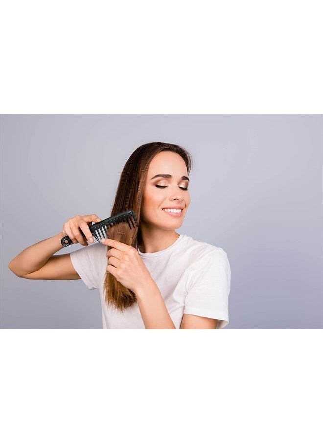 Hyoujin - Black Large Wide Tooth Comb Detangler Detangling Hair Brush,Paddle Hair Comb,Care Handgrip Comb-Best Styling Comb for Curly,Wet,Long Hair - Image 1