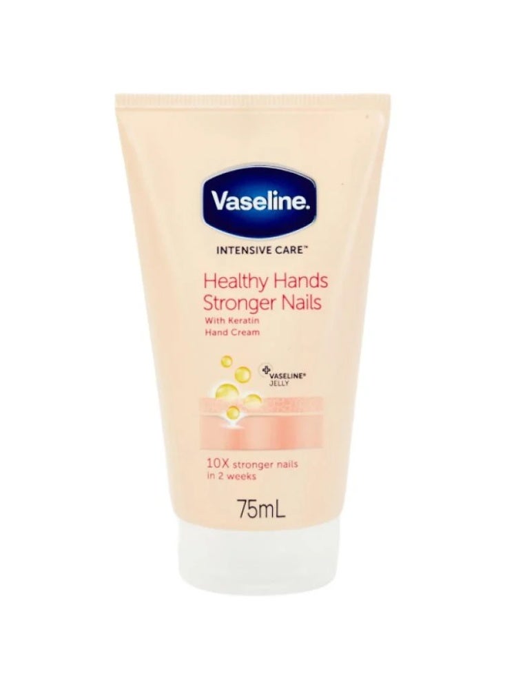 Vaseline Healthy Hands And Stronger Nails Cream With Keratin Pink 75ml - Image 1