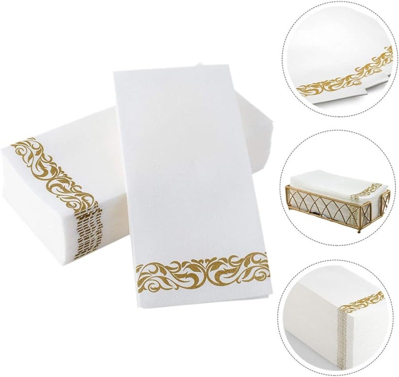Gold Disposable Party Napkins 25Pcs Bulk Pack for Weddings Home Events Table Decor - Image 4