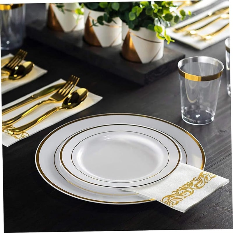Gold Disposable Party Napkins 25Pcs Bulk Pack for Weddings Home Events Table Decor - Image 3