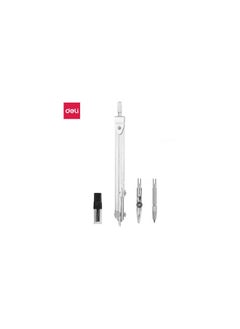 Deli School Compass Metal, 4 Sets: Compass, Ink Drawer, Pencil Drawer, Pencil Leads 