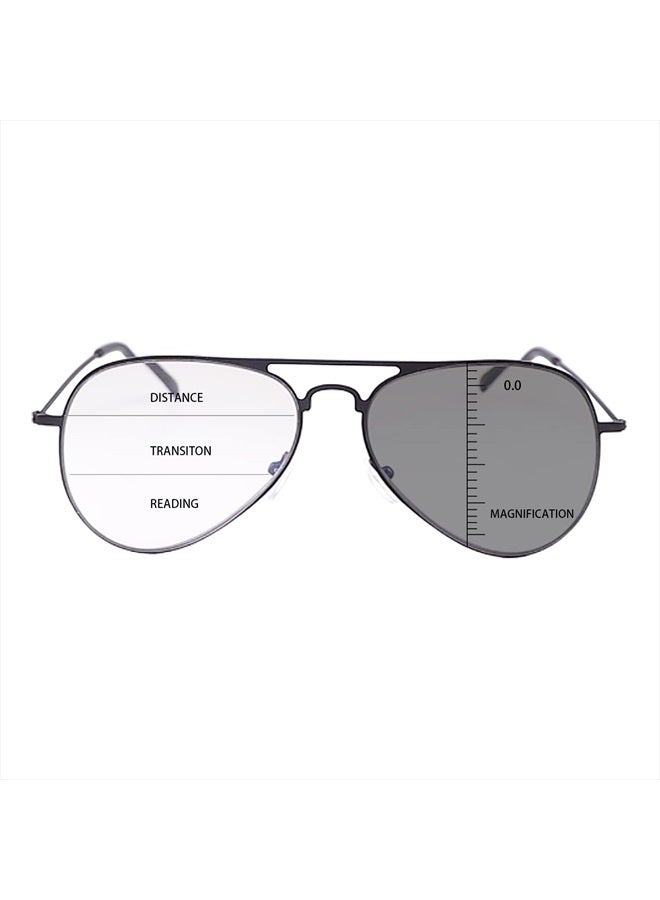 MIRYEA Aviator Photochromic Progressive Multifocus Reading Glasses Multifocal Transition Sun Readers for Men Women UV Protection Sunglasses Blue Light Blocking Computer Eyeglasses Anti Glare Eyewear - Image 1