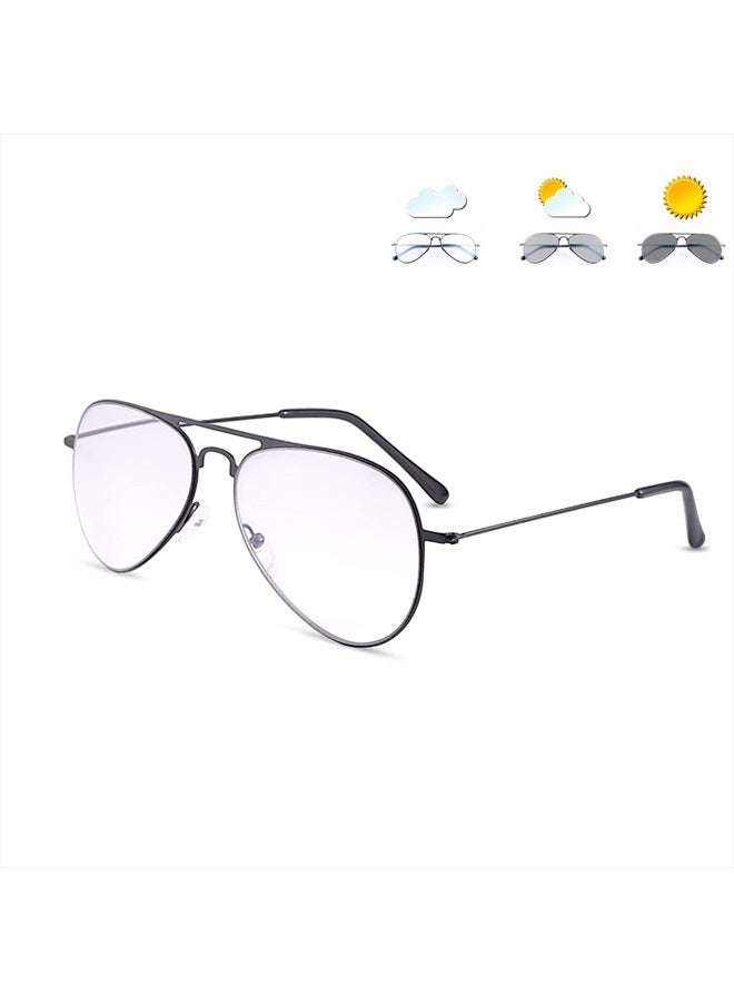 MIRYEA Aviator Photochromic Progressive Multifocus Reading Glasses Multifocal Transition Sun Readers for Men Women UV Protection Sunglasses Blue Light Blocking Computer Eyeglasses Anti Glare Eyewear - Image 4