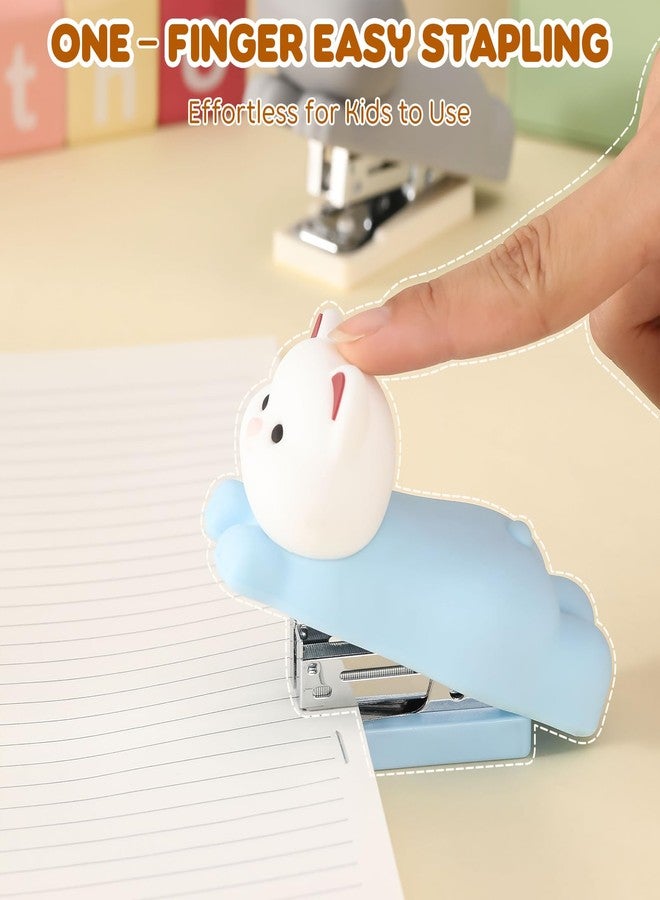 Honagu Mini Cute Animal Stapler With Staples, Cartoon Stereoscopic Silicone (PVC) Stapler, Labor-saving Office Supplies for Students, Teachers, the First Day of School Gift for Girls,Boys(Coffee Bear) - Image 4