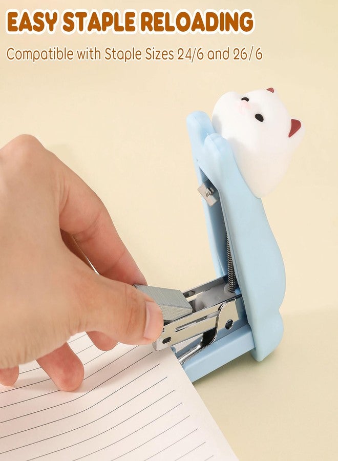 Honagu Mini Cute Animal Stapler With Staples, Cartoon Stereoscopic Silicone (PVC) Stapler, Labor-saving Office Supplies for Students, Teachers, the First Day of School Gift for Girls,Boys(Coffee Bear) - Image 5