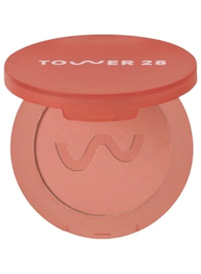Tower 28 GetSet Matte Setting Powder Blush ,   Long Beach Iced Tea - earthy rosy pink 4g – Long-Lasting Shine Control & Natural Finish - Image 1