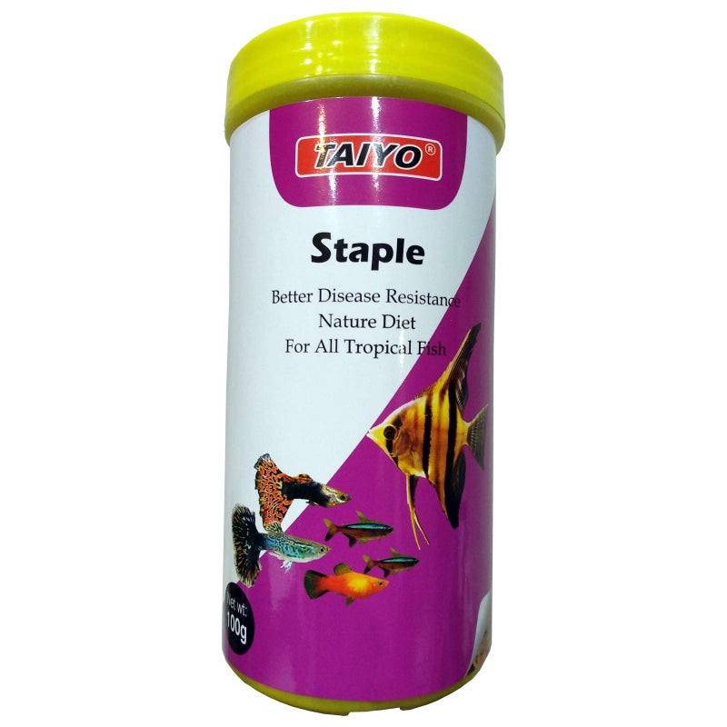 Taiyo Staple Flakes Fish Food, 100 G,All Life Stages - Image 1
