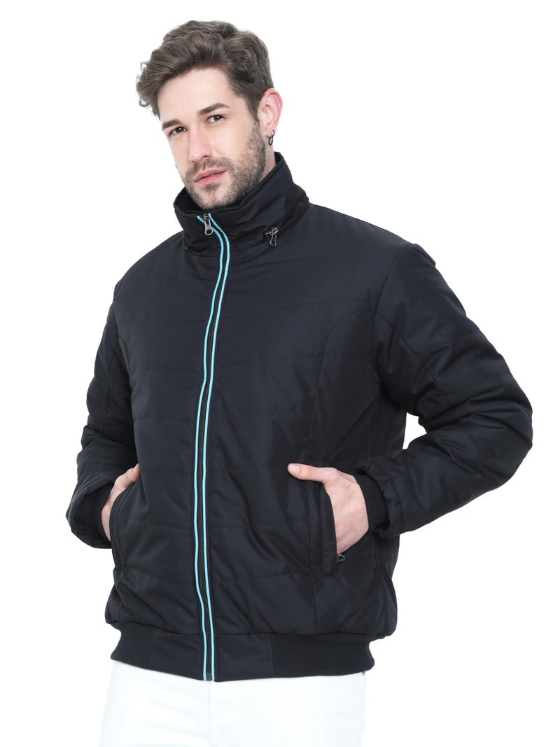 HIVER Wool Men's Hooded Winter Jacket - Waterproof and Snowproof (XXX-Large), Black - Image 4