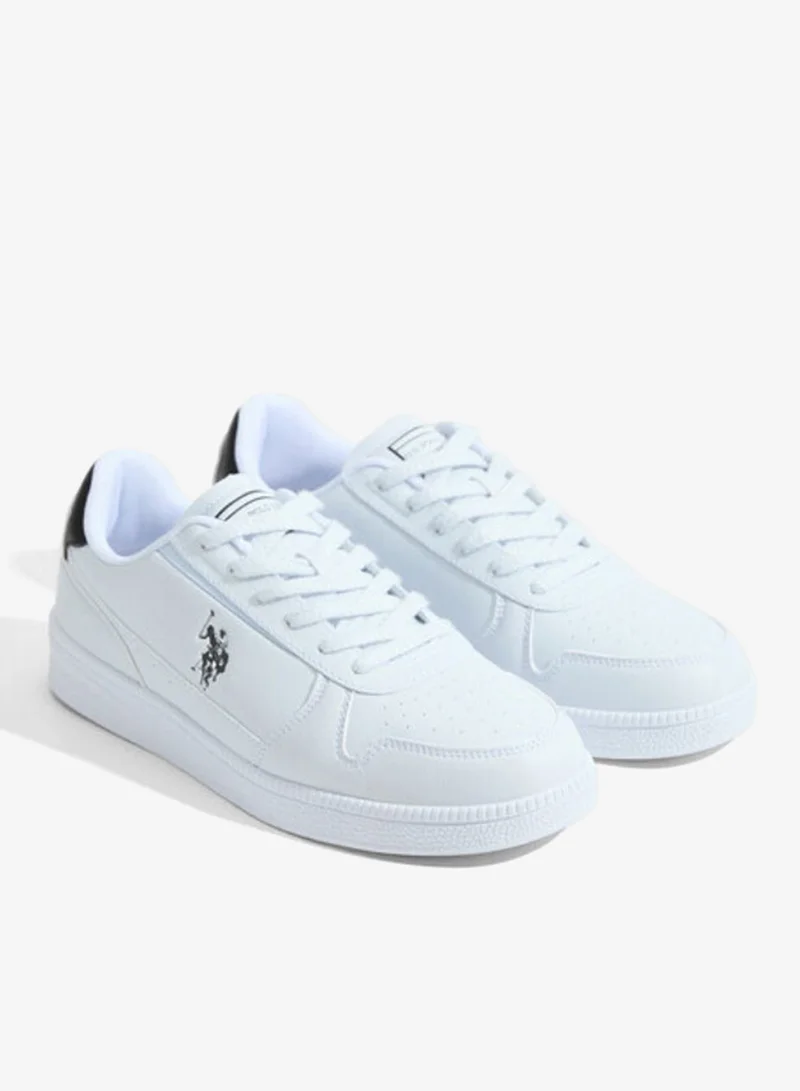 U.S. Polo Assn. white USPA Men's White Casual Sneakers – Lightweight Lace-Up Fashion Shoes | Comfortable Everyday Walking Shoes | Classic Lifestyle Sneakers for Men | Best Price UAE