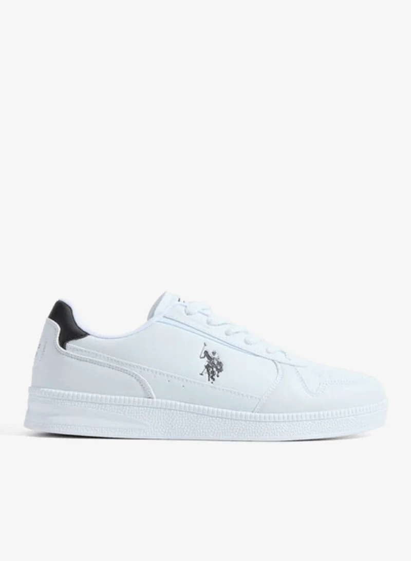 USPA Men's White Casual Sneakers – Lightweight Lace-Up Fashion Shoes | Comfortable Everyday Walking Shoes | Classic Lifestyle Sneakers