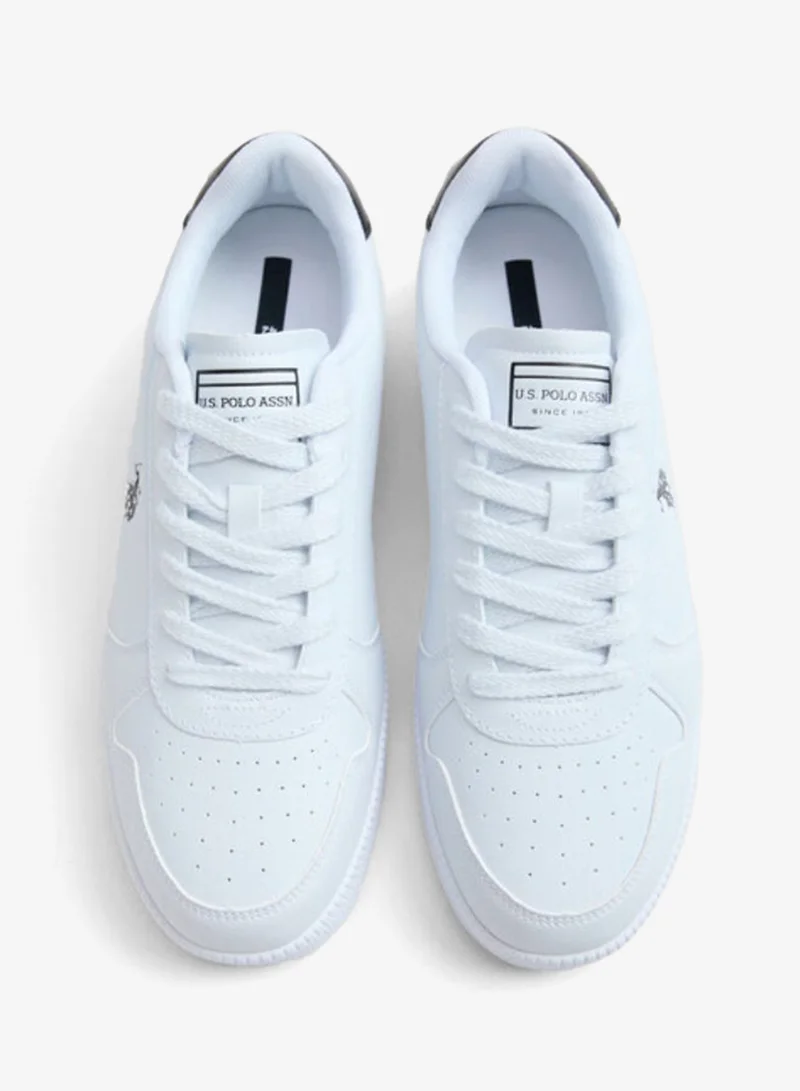 U.S. Polo Assn. white USPA Men's White Casual Sneakers – Lightweight Lace-Up Fashion Shoes | Comfortable Everyday Walking Shoes | Classic Lifestyle Sneakers for Men | Best Price UAE