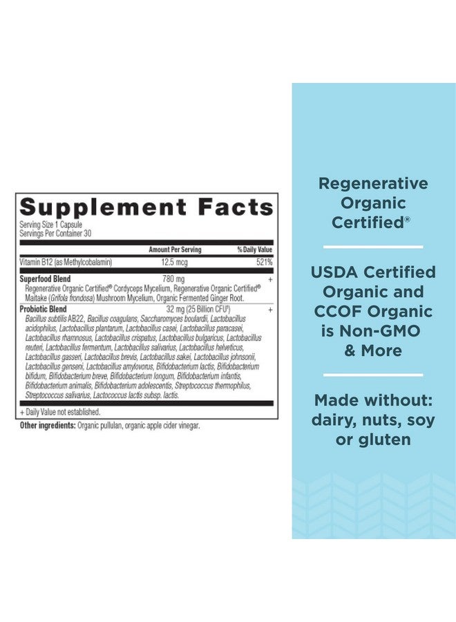 Ancient Nutrition Regenerative Organic Certified Probiotics, Daily Probiotics Once Daily, Healthy Digestion and Immune System Function Support, 25 Billion CFUs* Per Serving, 30 Count - Image 2