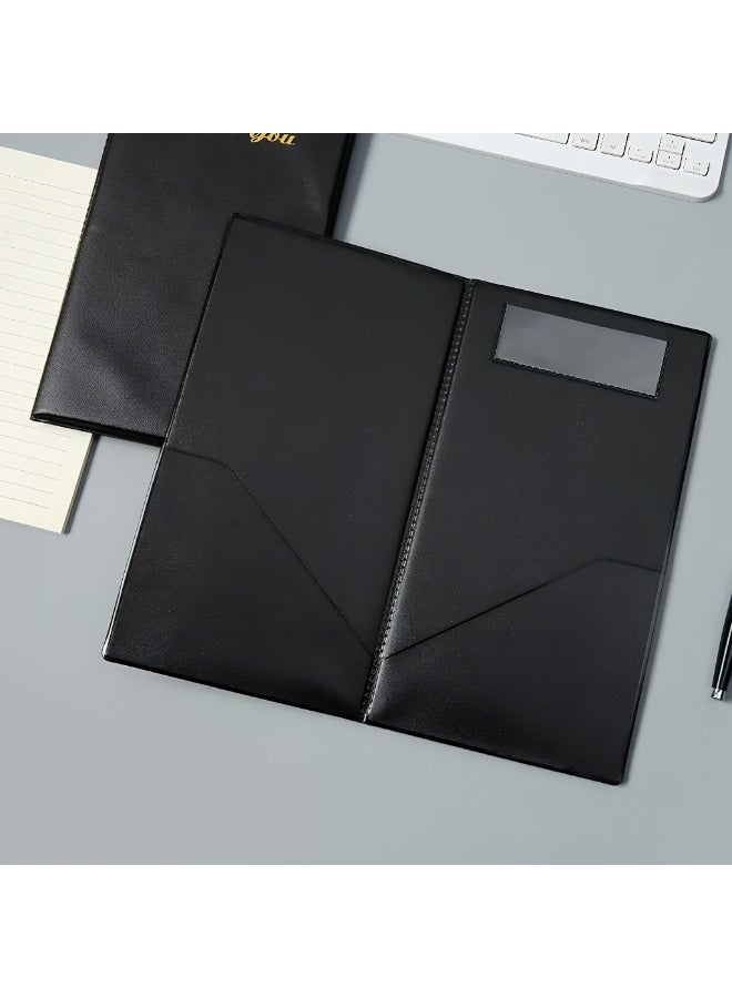 TrustMate Premium Leather Bill Folder for Restaurant, Elegant Check Presenter and Menu Holder, Black Leather Look, High Quality Dining Receipt Holder 28×25.5cm - Image 4