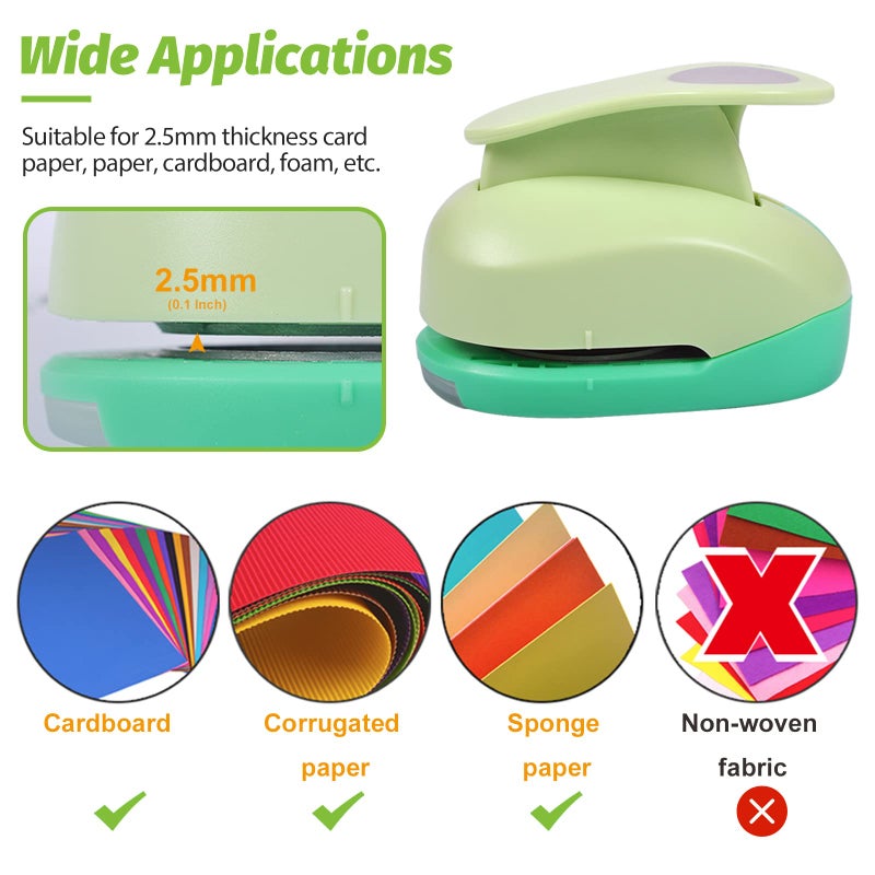 UCEC Circle Punch Craft Hole Punch for Paper Crafting, 5 Different Size Circle Cutters Hole Punches for Paper Crafts, Cardstock, Gift Wrapping, Cards, Scrapbooks 3/8 5/8 1 1.5 2 Inch Round Puncher Set - Image 5