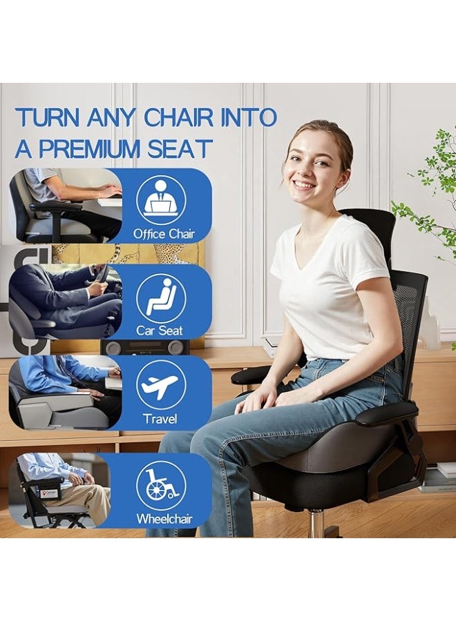 Extra Large Memory Foam Seat Cushion – Lumbar & Coccyx Support for Office, Car & Wheelchair - Image 2