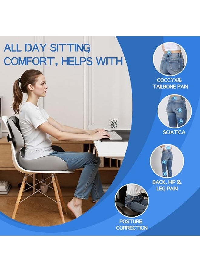 Extra Large Memory Foam Seat Cushion – Lumbar & Coccyx Support for Office, Car & Wheelchair - Image 5