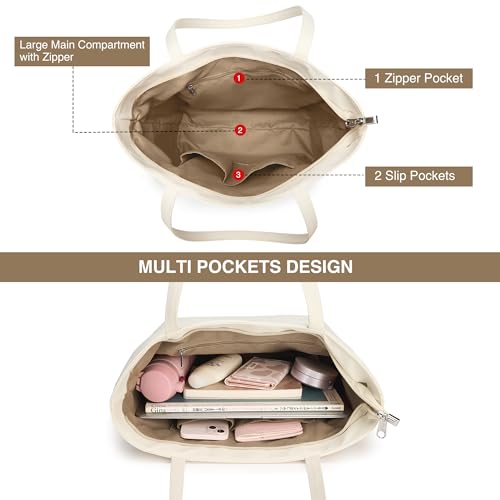 KALIDI FANCY FOREST KALIDI Tote Bag for Women Large Waterproof Shoulder Bag Zipper Casual Hobo Handbag Work Shopping Lightweight - Image 5