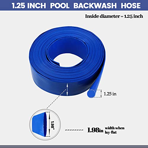 Eastrans خرطوم باكواش بلاستيكي أزرق 1-1/4'' × 50 قدم من إيسترنس، خرطوم تصريف ثقيل معزز، مقاوم للعوامل الجوية، مثالي لنقل المياه - Image 3