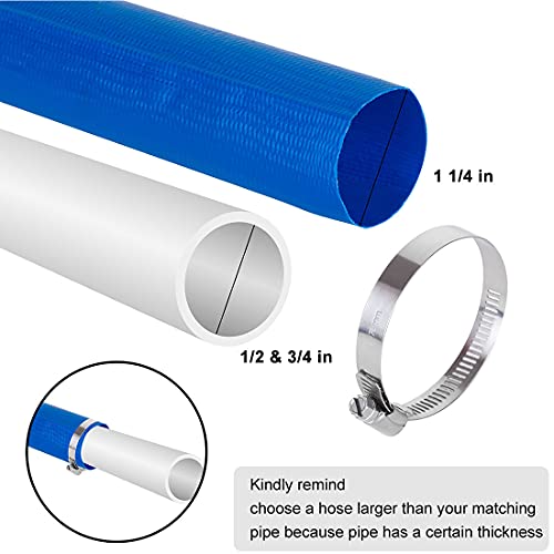 Eastrans خرطوم باكواش بلاستيكي أزرق 1-1/4'' × 50 قدم من إيسترنس، خرطوم تصريف ثقيل معزز، مقاوم للعوامل الجوية، مثالي لنقل المياه - Image 2