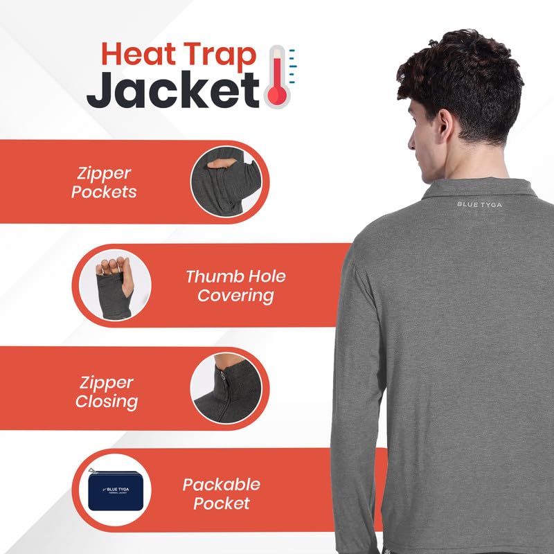 BLUE TYGA Anti AC Thermal Jacket – Ultrasoft Lightweight Warm Jacket for Office & Outdoor Cold Environments | Skin Friendly Fabric with Heat Trap Technology - Image 5