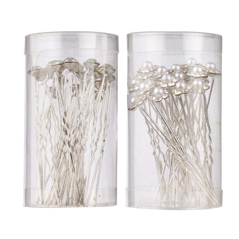 40pcs Bridal Clear Crystal Rhinestone U-shaped Hair Pins Hair Clips Bobby Pins Decorative Wedding Flower bridal hair clips for Women - Image 1