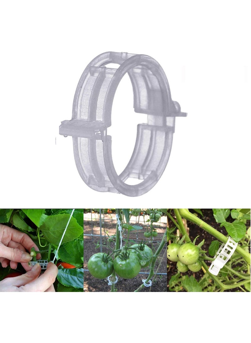 Mihey 300 Pcs Tomato Trellis Clips Tomato Vine Clips Plant Support Garden Clips for Vine Vegetables to Grow Upright and Healthier  - Image 1