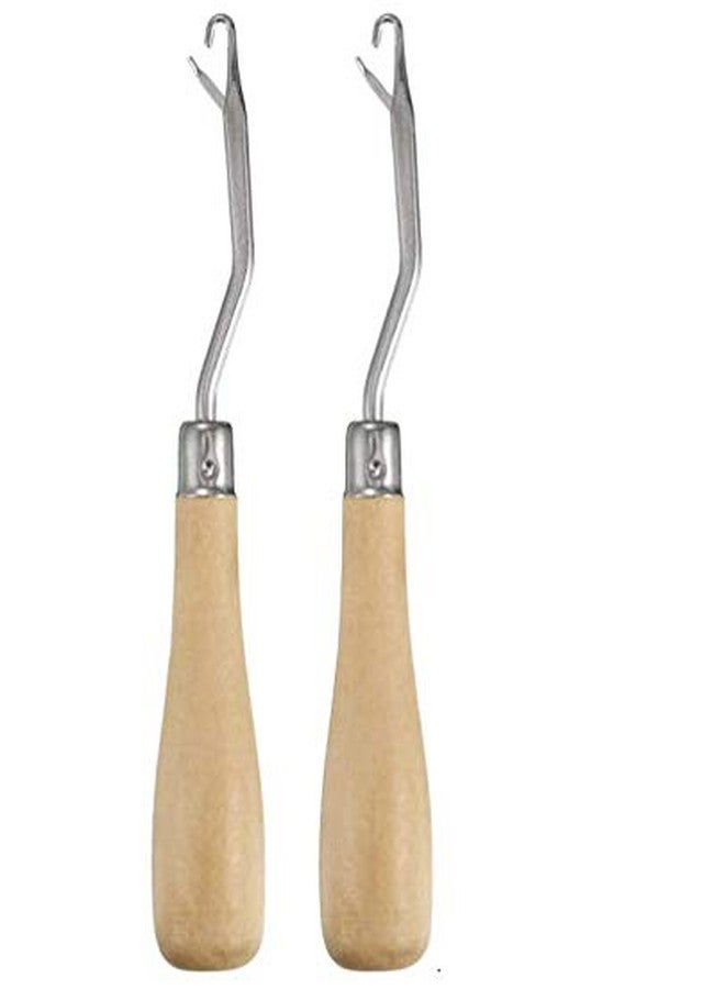 LASSUM 2 Pack 6.3 Inch Wooden Handle Latch Hook Tool for Rug Making and Art Crafts - Image 1