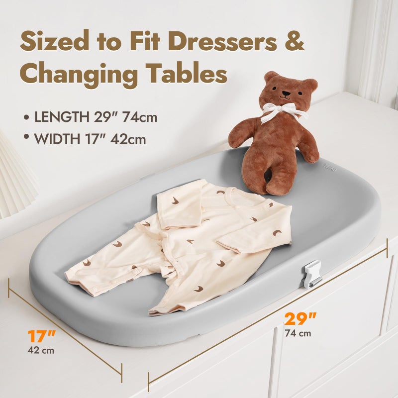 Papablic Wipeable Baby Changing Pad with Removable Safety Strap, Easy to Clean & Non-Slip Waterproof, Changing Pad for Dresser,Bed - Image 3