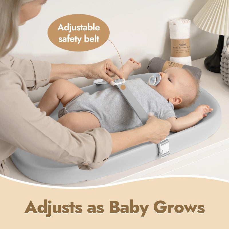 Papablic Wipeable Baby Changing Pad with Removable Safety Strap, Easy to Clean & Non-Slip Waterproof, Changing Pad for Dresser,Bed - Image 4