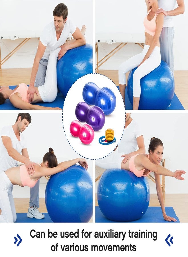 Jexine Peanut Ball for Kids Therapy - 3-Piece Anti-Burst Set, Yoga Balance Exercise Ball for Pregnancy & Home Gym, Includes 1 Pump & 3 Size Options(Classic Color) - Image 5