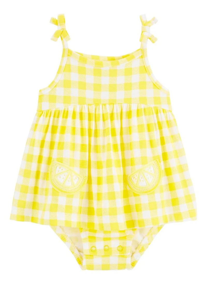 carter's Carter's Lemon Gingham Sunsuit - Yellow  - Image 1