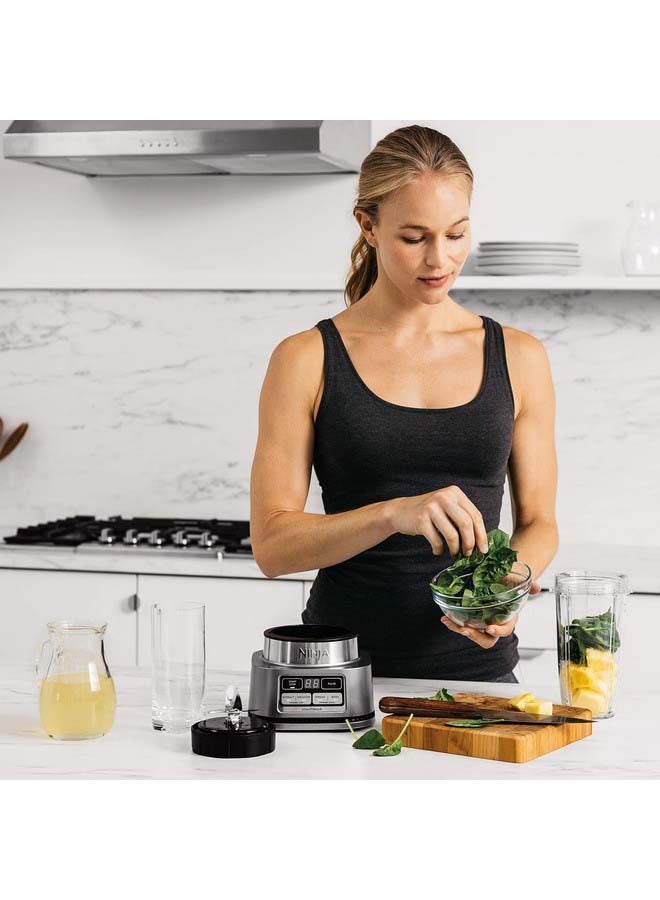 Ninja Foodi Power Nutri Blender 2-In-1, Blend Smoothie Bowls, Thick Spreads & Frozen DrInks, Automatic Programs, 700ml Cup & 400ml Bowl With With Power Paddle 700 ml 1100 W CB102ME Silver - Image 4