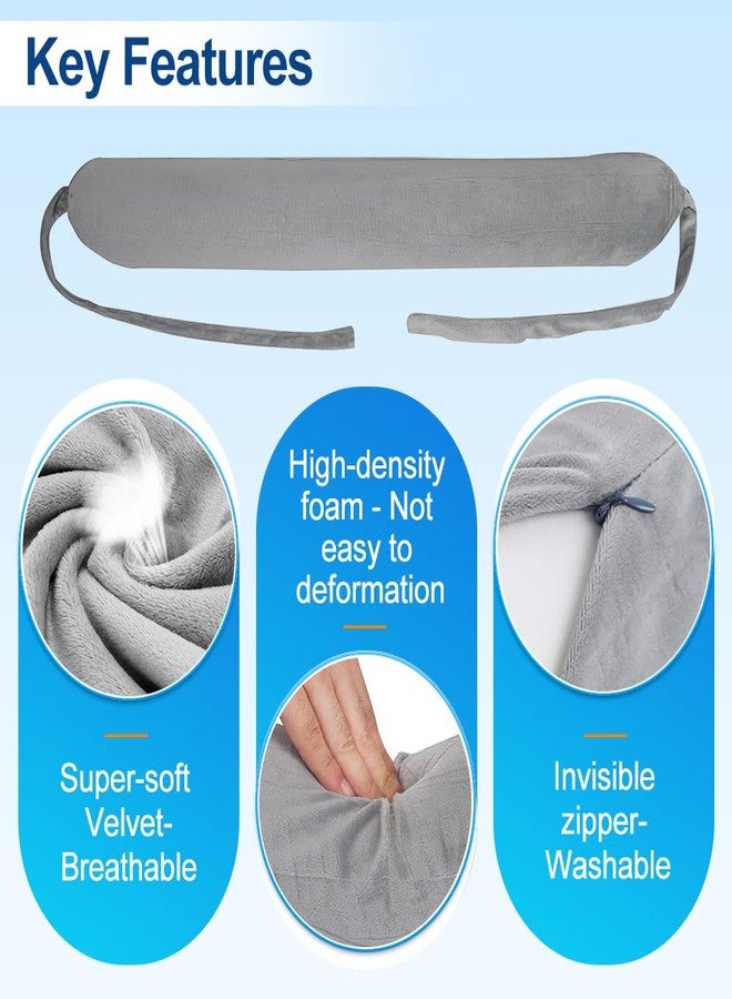 KAVIL Lumbar Roll Pillow For Bed Lower Back Pain Support Pillow For Sleeping Scoliosis Waist Pillow For Side Sleepers Early Compliance Back Surgery Recovery Pillow for Office Chairs, Car, Couch (Grey) - Image 5