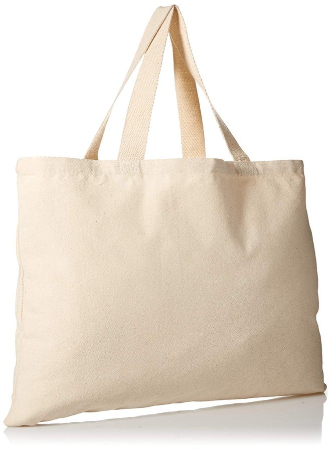 ToteBagFactory (عبوة من 12 قطعة) 12 حقيبة حمل من قماش قطني ثقيل (طبيعي) - Image 2