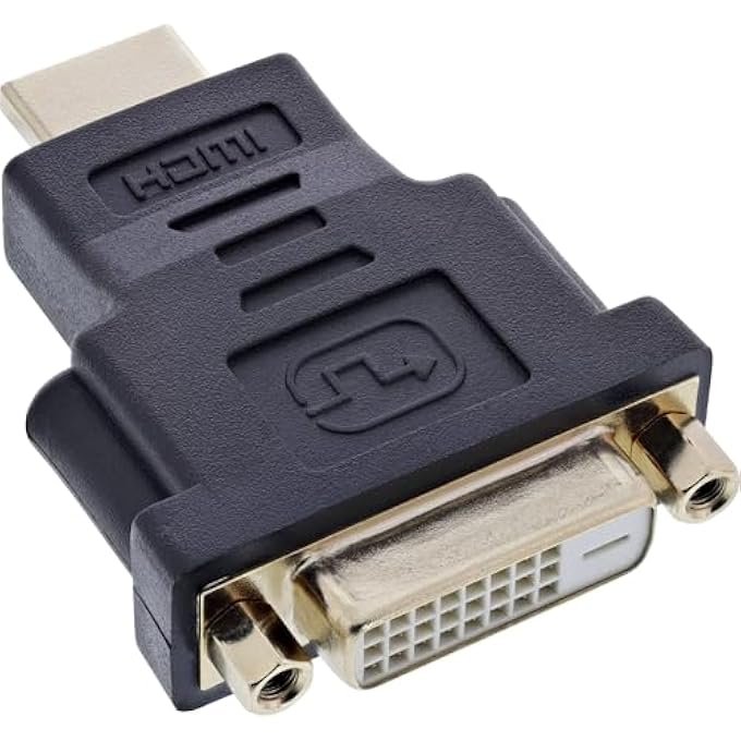 INLINE HDMI-DVI ADAPTOR 19-PIN MALE TO 24+1 FEMALE GOLD-PLATED CONTACTS - Image 1