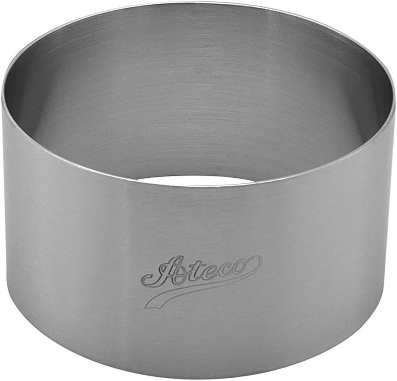 Ateco Round Cake Ring Dessert Mold, 1.75" High x 3.125" Diameter, Stainless Steel - Image 1