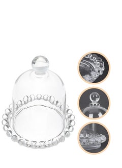 Y&D 4 PCS Mini Cake Domes Cookie Display Cake Holder Cake Stand Decorative Candlestick  Cake Plate Dome Cover Fruit Glass Cover Shield for Birthday Wedding  - Image 2