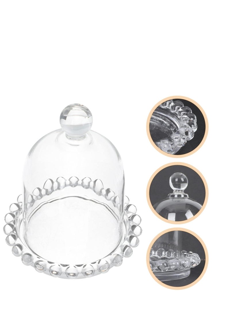 Y&D 4 PCS Mini Cake Domes Cookie Display Cake Holder Cake Stand Decorative Candlestick  Cake Plate Dome Cover Fruit Glass Cover Shield for Birthday Wedding - Image 2