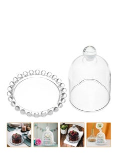 Y&D 4 PCS Mini Cake Domes Cookie Display Cake Holder Cake Stand Decorative Candlestick  Cake Plate Dome Cover Fruit Glass Cover Shield for Birthday Wedding  - Image 3