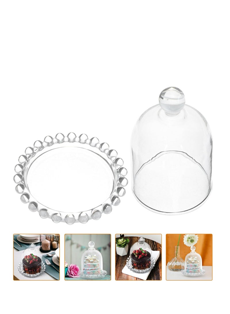 Y&D 4 PCS Mini Cake Domes Cookie Display Cake Holder Cake Stand Decorative Candlestick  Cake Plate Dome Cover Fruit Glass Cover Shield for Birthday Wedding - Image 3