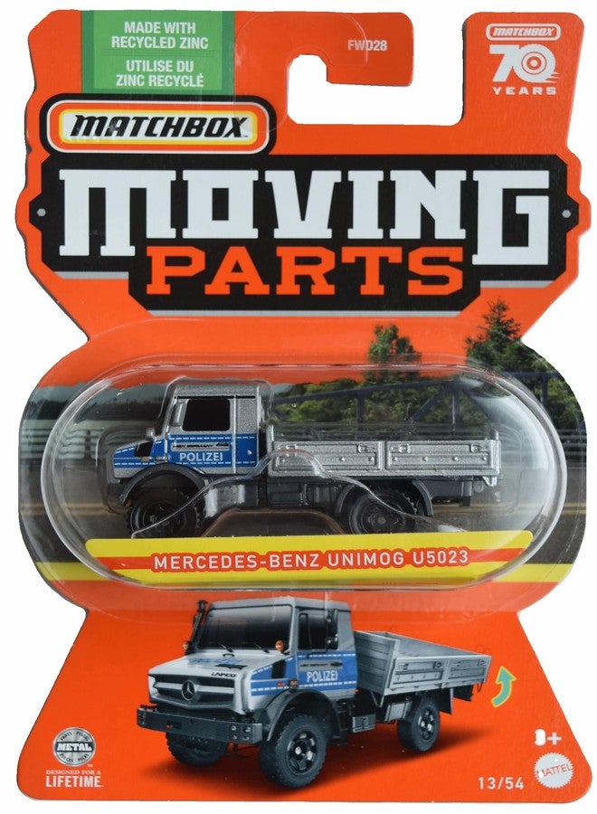 Matchbox Mercedes Benz Unimog U5023, Moving Parts 13/54 [Silver/Blue] - Image 1