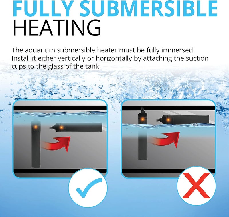 Fluval P50 Submersible Aquarium Heater – 50W, Preset 76-78°F for Freshwater & Saltwater Tanks up to 15 Gal, Shatterproof, Fully Submersible, LED Indicator, Durable & Safe Fish Tank Heater - Image 4